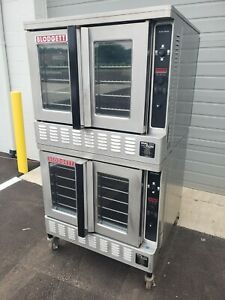 Blodgett DFG-200-L Gas Fired Double Stack Convection Oven on Casters