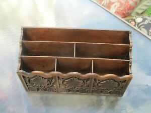 Vintage Lerner Desk Organizer 3 Tier 6 Slots Faux Wood  Mail Letter Caddy Holder