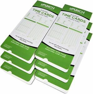 uPunch 300 Time Cards for Green HN3000 AutoAlign Time Clocks (HNTCG1300)