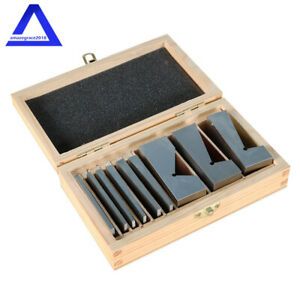 9 Pcs Precision Angle Block Set 1/2 to 30 Degree Hardened Steel In Wooden Box