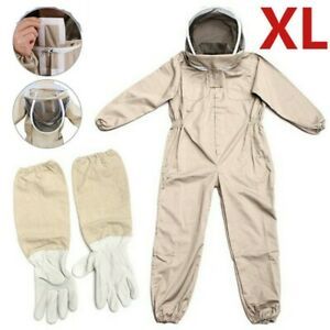 XL Anti Bee Beekeeper Suit Full Body Beekeeping Bee Keeping Suit W/ Leather New