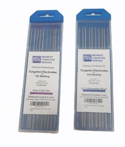 TIG Welding Tungsten Electrodes 2% Lanthanated ( WL20) 10-Pack (3/32&#034; x 7&#034;)
