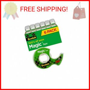 Scotch Magic Tape, 6 Rolls, Numerous Applications, Invisible, Engineered for …