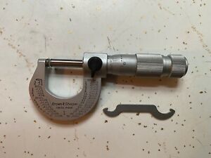 Brown &amp; Sharpe Swiss Made 0-1&#034; Micrometer Machinist Tool