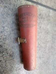 Greenlee 735 knockout punch set w/ leather sleeve 1/2&#034; - 1 1/4&#034; electrician tool