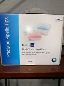 Rainin LR Precision Pipette Tips, 10uL or 20uL, 960 Tips in 10 Racks, UnOpened