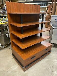 UCD Wood 41.5&#034; Brown Product Retail Store Display Candy Fixture Shelf w/Drawers