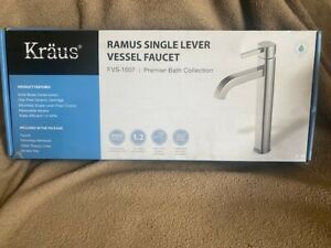 Kraus FVS-1007SN Ramus Single Lever Vessel Bathroom Faucet Satin Nickel