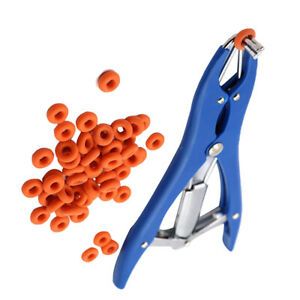 Farming/Ranch Castration Tool, Livestock Castration Pliers+Rings(100Pcs),