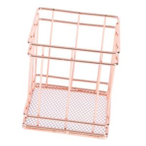Rose Gold Copper Metal Wire Desk Organiser Office Pen Pot Stationery Premium