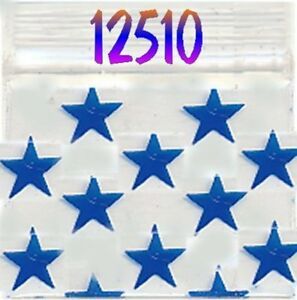 100 PACK BLUE STARS 12510 Apple Zip Baggies 1.25X1.0&#034; Mini POLYBAGS