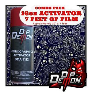 16oz hydrographic film / activator White Paisley hydro dip dipping wizard