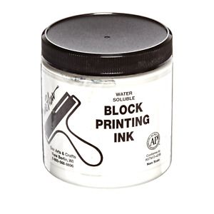 Sax 461927 True Flow Water Soluble Block Printing Ink - 8 Ounce Jar - White