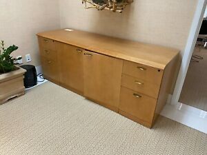 Light wood office storage cabinet/credenza. Great condition, multiple drawers