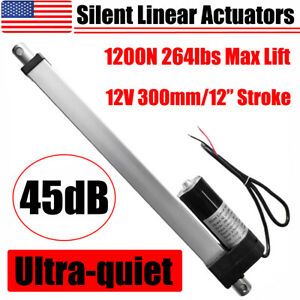 Heavy Duty 12&#034; Silent Linear Actuator 12 Inch Stroke 12 Volt DC 264 Pound LBS CL