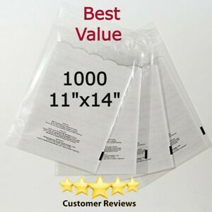 1000 Pack 11x14 Self Seal 1.5 mil Suffocation Warning Clear Poly Bags Free Shipp