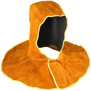 QWORK Leather Welding Hood Welder Cover Cap for Welding Blacksmithing