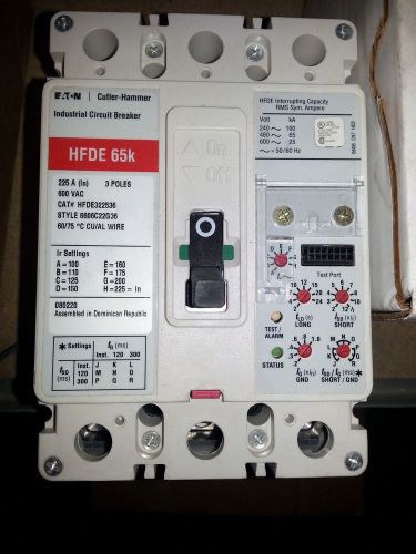 Eaton Cutler-Hammer HFDE322536 Circuit Breaker 225A 480V AC 3-Pole 65K GREAT NR!