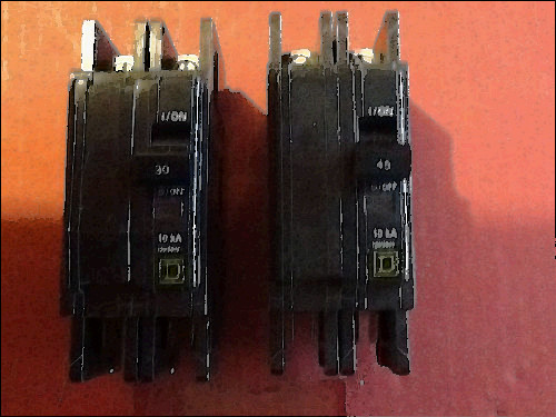 5 amp breaker for sale, (2) square d type qou 230 245 30 45 amp 240v 2 pole spade connections