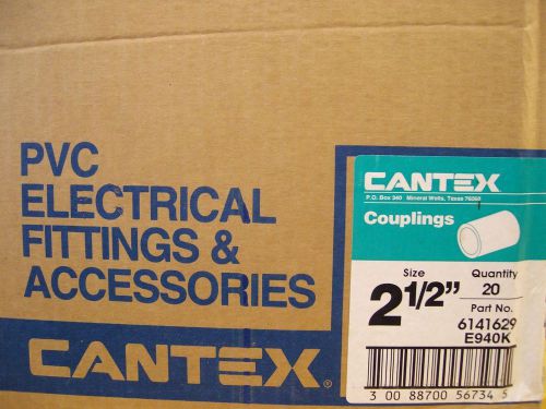 Cantex 2 1/2&#034; PVC Electrical Conduit Couplings Box of 20