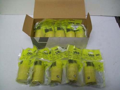 Woodhead 5269-rb 15 amp 125v 3 wire nema 5-15 female conn body yellow box of 10 for sale