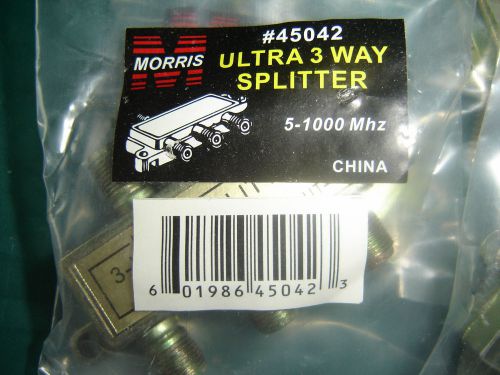 Lot of 2 F-Connector Morris TV Cable 3 way Splitter 5-1000mhz 1 in 3 out NEW