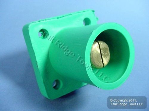 New leviton green 16 series cam receptacle male panel outlet 400a 600v 16r23-11g for sale