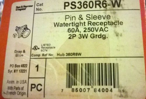 New pin and sleeve 60 amp, 250 vac watertight receptacle pass and seymour for sale
