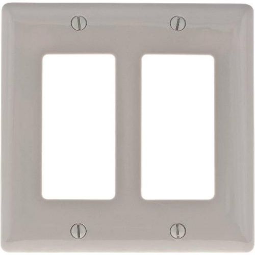 Decorator Wallplate 2-Gang Gray NP262GY HUBBELL ELECTRICAL PRODUCTS NP262GY