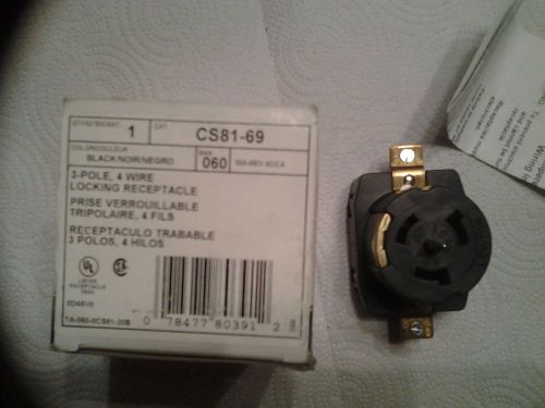 Leviton  receptacle twist lock cs outlet 50a 250v  cs81-69 for sale