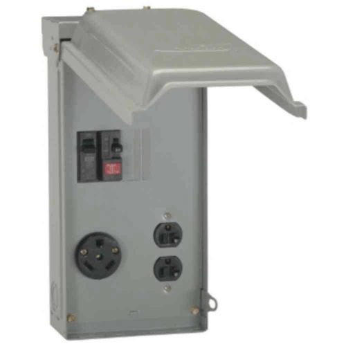 Midwest Rainproof Power Outlet Box U041GP w 70 Amp RV Receptacle &amp; Breake U041GP