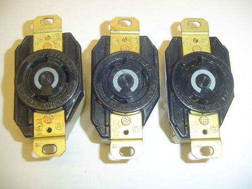 Hubbell Twist-Lock Receptacle 277V, 30A, 2P, 3W,  1P,  L7-30R  Set of 3