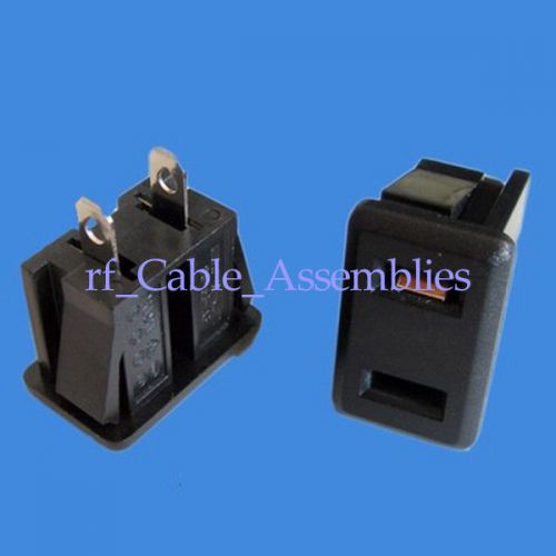 5X IEC 2pin AC Power Plug Converter US Socket Connector Adapter 12A 125V Black
