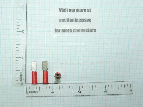 50 Male Red Quick Disconnect Terminals Molex AMCT-2187 22-18 wire .187 Spade