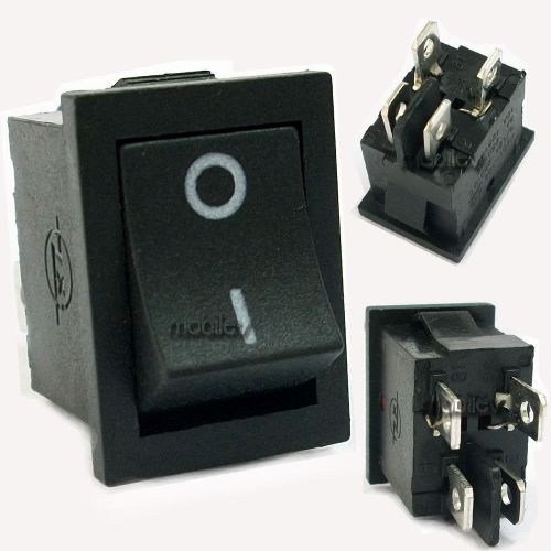 20 x black button 4 pin dpst on/off boat car rocker switch 6a 250v 10a 125v k104 for sale