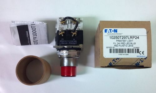 EATON 10250T297LRP24 Pilot Light, Press to Test, 24V, Red LED