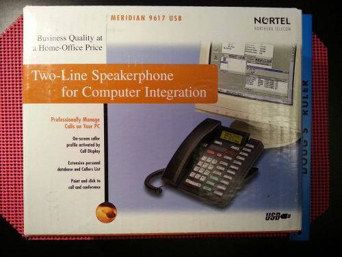 New open box telephone nortel 2 line meridian m9617 with usb speakerphone tested for sale