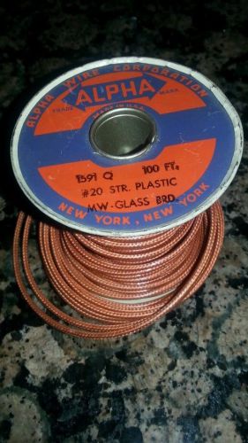 Alpha MW - Glass Braid Wire 40+feet Spool / #20 / 1591 Q / PLASTIC / USA