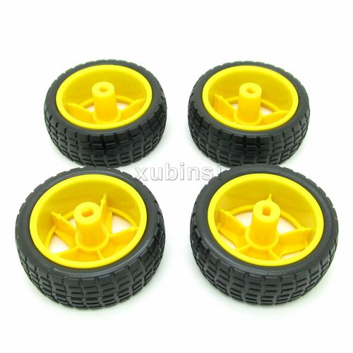 2 Pair Tire Chassis Wheel for DIY Assemble And Install Small Smart Car Robot