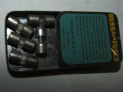 BUSS Auto GLASS TUBE FUSES, 5 FUSES IN 1 TIN:  1AG - 10 Amps; Fast Shipping