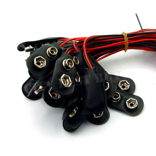 20 pcs 9v pp3 battery snap clip connector i type leads for sale