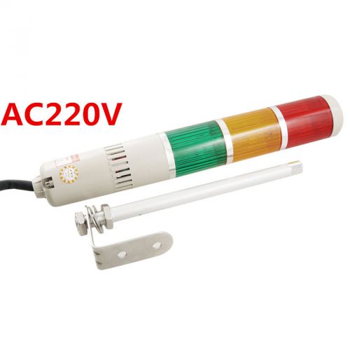 Ac220v yellow red green buzzer sound tower industrial signal warning light for sale