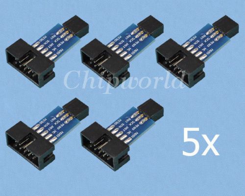5pcs 10 pin to standard 6 pin adapter board atmel avrisp usbasp stk500 for sale