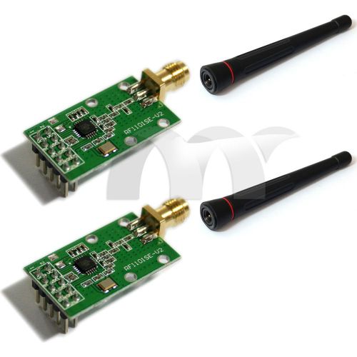 2x Wireless RF Transceiver Module 433Mhz  CC1101  RF1101SE matched with Antenna