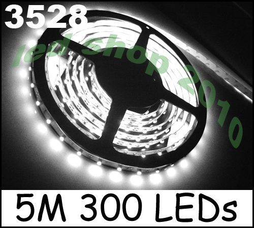 5M White 300 LED 3528 Flexible Strip Super Bright Light 60LEDS/M 500cm