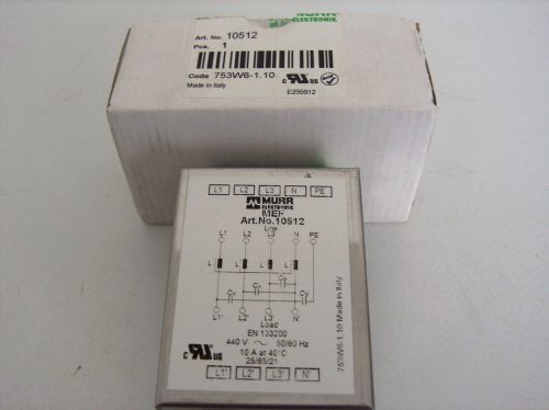 Murr elektronik no 10512 mef emc-filter code 753w6-1.10 **new** for sale