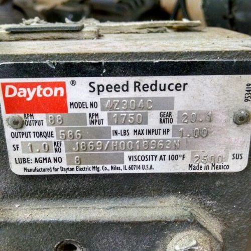 Dayton 4z304c speed reducer with fwd&amp;rvs control for sale