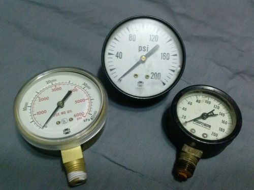 Vtg pressure gauges brass us gauge company bellton steampunk industrial lot of 3 for sale