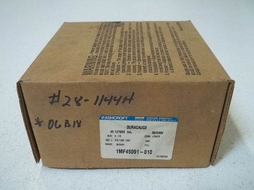 ASHCROFT 451279SS04L 30/0IMV DURAGAUGE *NEW IN A BOX*