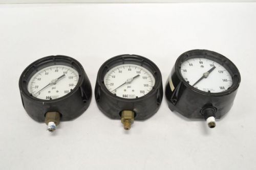 Lot 3 weiss assorted ashcroft pressure gauge 0-160psi 1/4in npt b221396 for sale